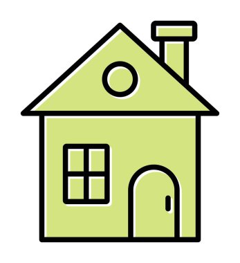 Eve. Web simgesi basit illüstrasyon