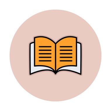 Basit Açık Kitap simgesi, vektör illüstrasyonu