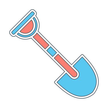 Bahçe küreği ikonu. Kürek karikatür simgesinin vektör çizimi                 