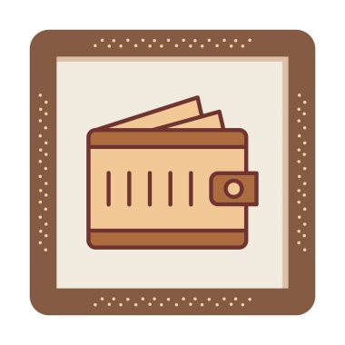  Cash Cüzdanı simge vektör illüstrasyonu