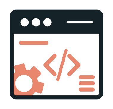 Düz biçimde web geliştirme simgesi. yazılım ve web sitesi sembolleri                           