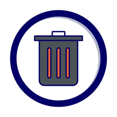 Çöp kutusu simgesi, çöp kutusu simgesi, renkli vektör illüstrasyonu