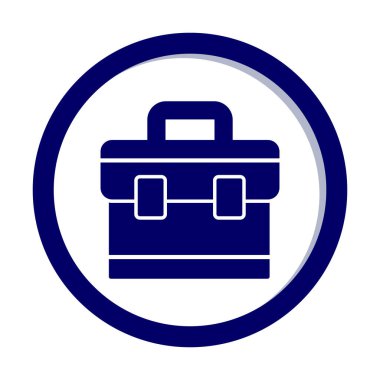 Evrak çantası vektör düz simgesi. İş durumu simgesi, bavul emojisi, vektör illüstrasyonu