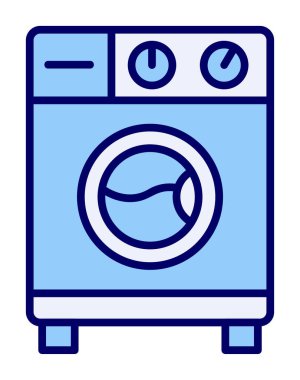 çamaşır makinesi simgesi, vektör illüstrasyonu