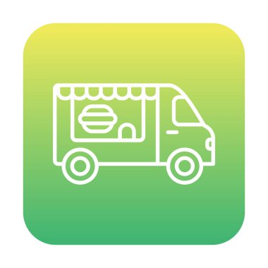 Beyaz arkaplanda yiyecek kamyonu vektör çizimi