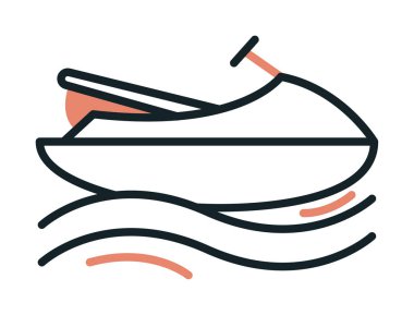 Deniz jeti kayağı ikonu. Web tasarımı için deniz jeti kayağı vektör simgesinin basit çizimi