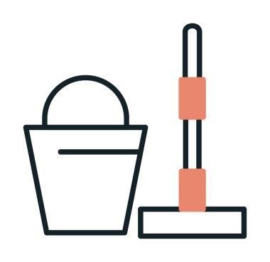 kova ve paspas simgeleri vektör illüstrasyonuName