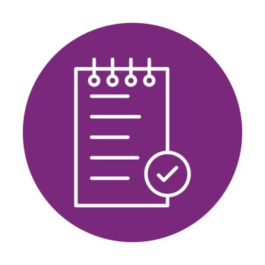 Basit not defteri arayüzü simgesi, vektör illüstrasyonu