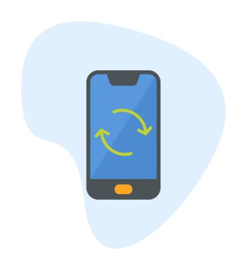 Smartphone Veri Eşzamanlamasının vektör çizimi 