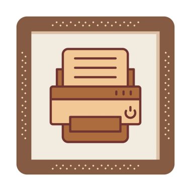 yazıcı simgesi web basit illüstrasyon
