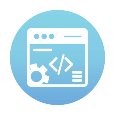 Düz biçimde web geliştirme simgesi. yazılım ve web sitesi sembolleri                           