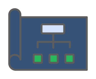 Haftalık İş Planlayıcı Web simgesi, vektör illüstrasyonu 