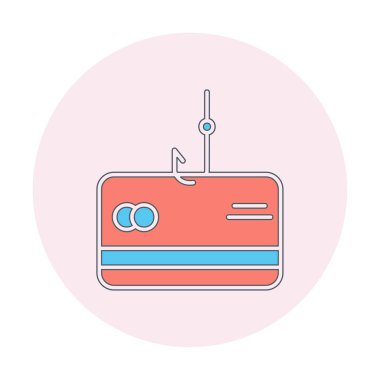  phishing satır simgesi, güvenlik ve hack, vektör 