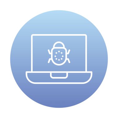 Basit dizüstü bilgisayar hack simgesi, vektör illüstrasyonu