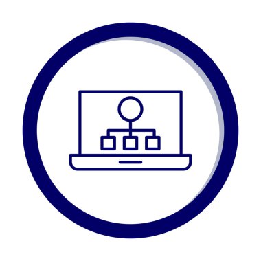 Basit Laptop Ekran simgesi, vektör illüstrasyonu