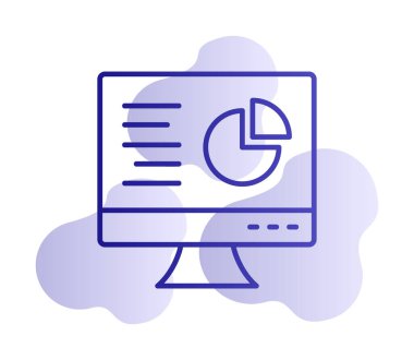 Çevrimiçi Pie Grafik ikonu vektör illüstrasyonu