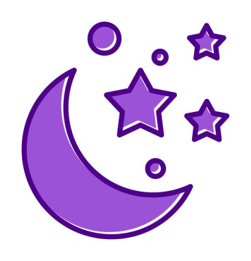 Ay ve yıldızlar. Web simgesi basit illüstrasyon