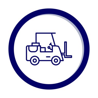 Forklift ikon vektörü. İnce çizgi işareti. izole edilmiş sınır sembolü çizimi