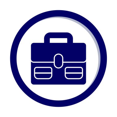 Evrak çantası vektör düz simgesi. İş durumu simgesi, bavul emojisi, vektör illüstrasyonu