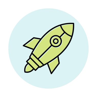 Roketin vektör çizimi. Başlangıç konsepti