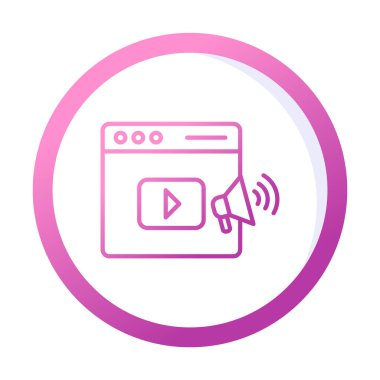 video pazarlama simgesi vektör illüstrasyonu