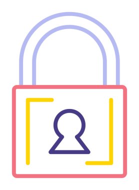 Asma kilit. Web simgesi basit illüstrasyon