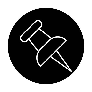 İğne simgesine bas. vektör illüstrasyonu