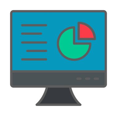 Çevrimiçi Pie Grafik ikonu vektör illüstrasyonu