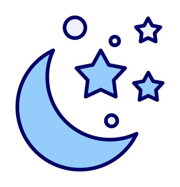 Ay ve yıldızlar. Web simgesi basit illüstrasyon