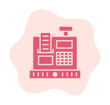 Kasiyer Makine simgesi vektör illüstrasyonu