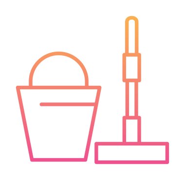 kova ve paspas simgeleri vektör illüstrasyonuName