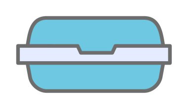 yiyecek kabı ikonu vektör illüstrasyonu