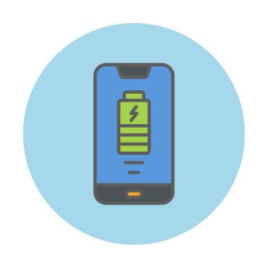 Basit Kablosuz Şarj simgesi, vektör illüstrasyonu