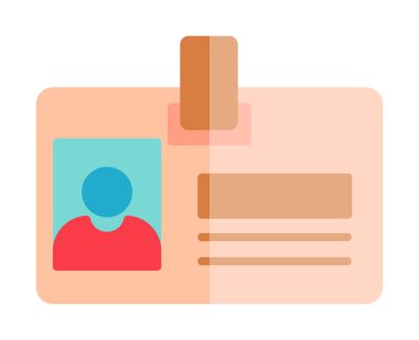 kimlik kartı simgesi, vektör illüstrasyonu basit tasarım