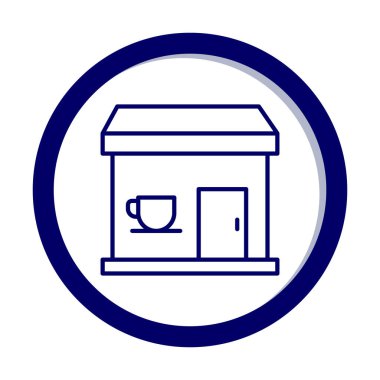 Kahve dükkanı ikonu. Basit logo