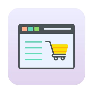 Alışveriş sitesi simgesinin vektör illüstrasyonu