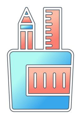 Kırtasiye web simgesi beyaz arkaplanda izole edildi