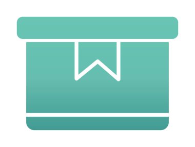 Teslimat kutusu simgesi, vektör illüstrasyonu basit tasarım