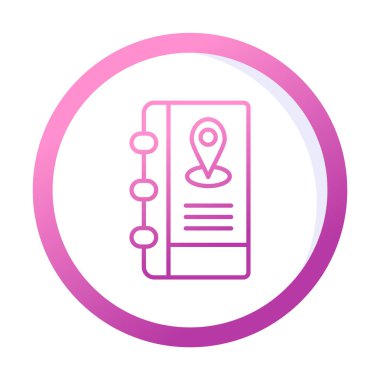 Soyut arkaplan vektöründe adres defteri simgesi izole edildi