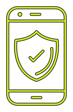 Güvenlik Düz simgesi, Kalkanlı Telefon 