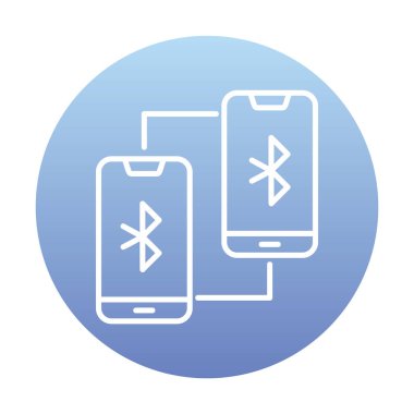 Bluetooth konsept vektör illüstrasyonuna bağlı telefonlar