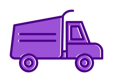 Web ve mobil uygulama tasarımınız için kamyon simgesi vektörü, kargo kamyonu logosu konsepti