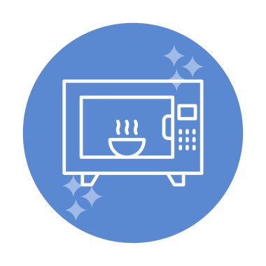 mikrodalga fırın ağı basit simge illüstrasyonu