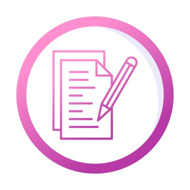 Not ve kalem vektör çizimi