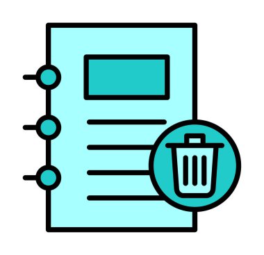 Basit not defteri arayüzü simgesi, vektör illüstrasyonu