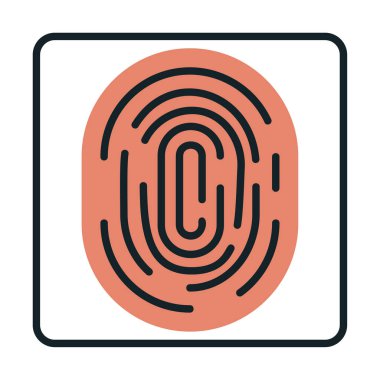 Parmak izi web simgesi vektör illüstrasyonu