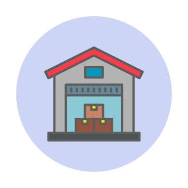 Web için depo vektör simgesinin basit illüstrasyonu