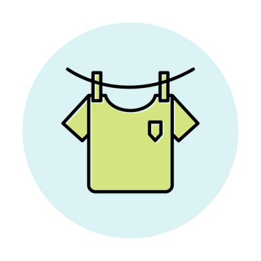 Çamaşır, tişört ikonu, vektör illüstrasyonu