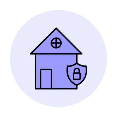 ev güvenlik simgesi, vektör çizim                                    