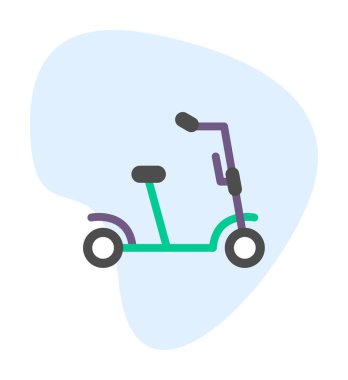 Scooter simgesi vektör illüstrasyonunu tekmele